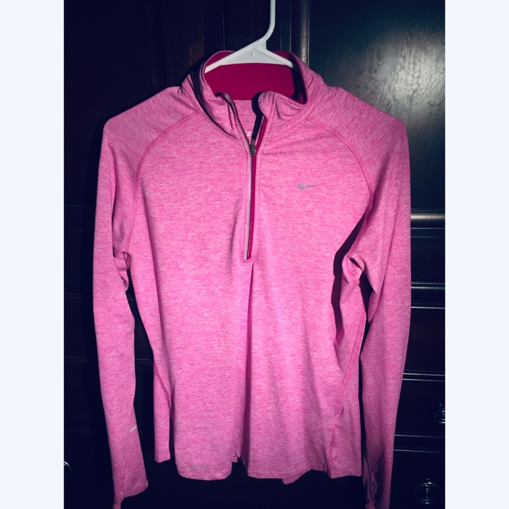 Pink Nike Half Zip Long Sleeve Running Shirt M